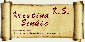 Kristina Sinkić vizit kartica